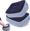 Inflatable Foot Rest for Travel - Adjustable Height Leg Pillow for Airplane & Car, Portable Foot Stool for Kids & Adults （Multicolor） 2-Count