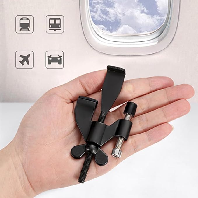 INIRET 4 Pack Black Adjustable Heavy Duty Portable Door Lock,Security Device for Enhanced Safety,for Home,Travel,Hotels,Apartments Prevents Unauthorized Entry,No Drill,Silicone Protector Caps Included