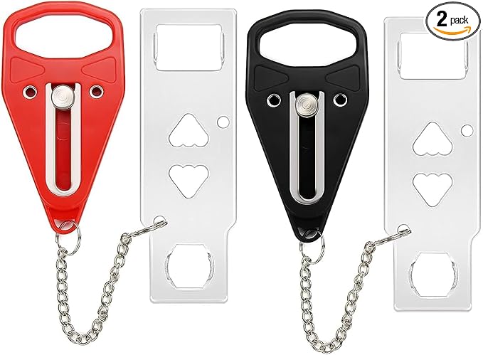 Portable Door Lock 2Pack Extra Lock for Additional Privacy and Safety in Home,Hotel and Apartment,Prevent Unauthorized Entry,Protect Family Security in Traveling,Home,Bedroom,Hotel,Apartment,AirBNB