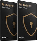 VULKIT RFID Blocking Cards 2 Pack Credit Card Protectors NFC Contactless Cards Protection for Business & Travel Wallet