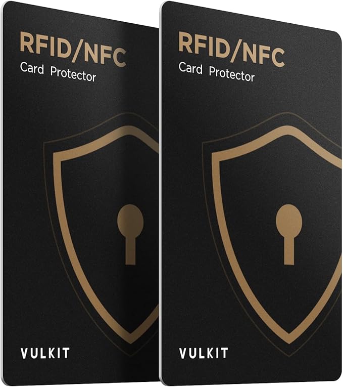 VULKIT RFID Blocking Cards 2 Pack Credit Card Protectors NFC Contactless Cards Protection for Business & Travel Wallet