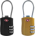 TSA Locks for Luggage, Small Padlock Combination with Cable, Luggage Locks TSA Approved, Combo Padlock with Code, for Travel Suitcase, Gym Locker, Gun Case, Backpack Zipper (Black+Golden)