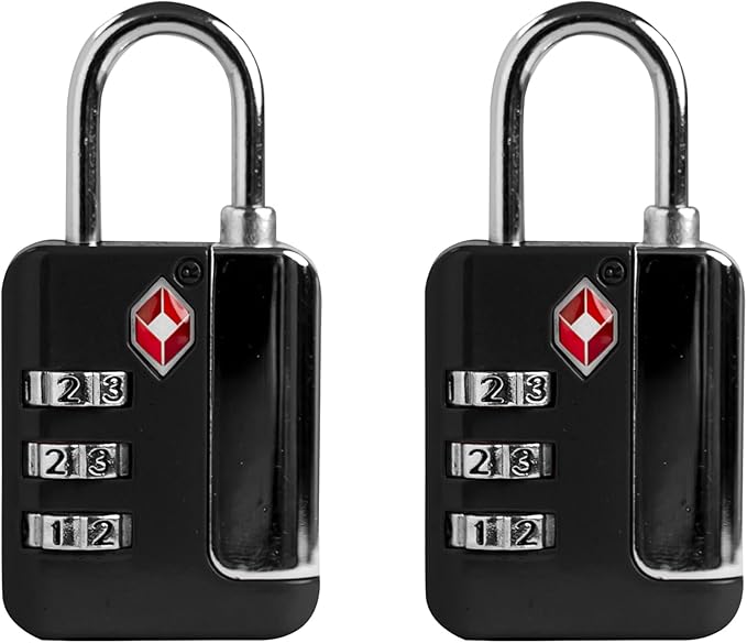 TSA Locks for Luggage, Small Combination Lock for Locker, 3 Digit Padlock Combination, TSA Approved Combo Padlocks for Gym Locker, Travel Suitcase, Gun Case, Storage Box, Backpack Zipper