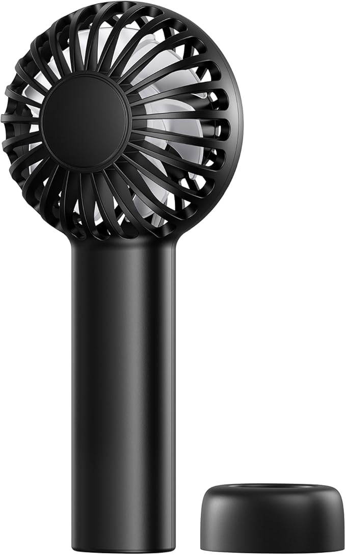 SWEETFULL Mini Portable Fan - Rechargeable Handheld Fan, 3 Speeds Personal Hand Gifts for Travel Essentials, Lash, Makeup, Eyelash, Kids, Girls, Women - USB, Cute Design Black
