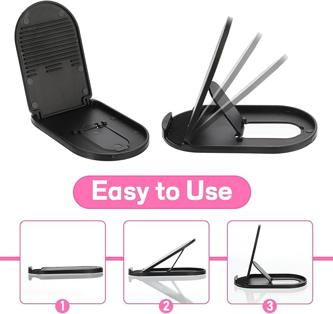 6PCS Foldable Phone Stand - Colorful Desk Office Cell Phone Holder, Mobile Tablet Holder for Airplane Headphone, Essential CellPhone Accessories, Portable Versatile Stand for Travel(6 Colors)