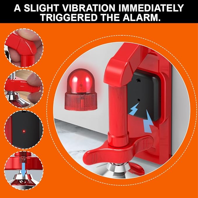 Dodorado Portable Alarm Door Stopper - Travel Security Door Stop with Vibration Alert, No Tools Needed for Hotel & Home Office (1)