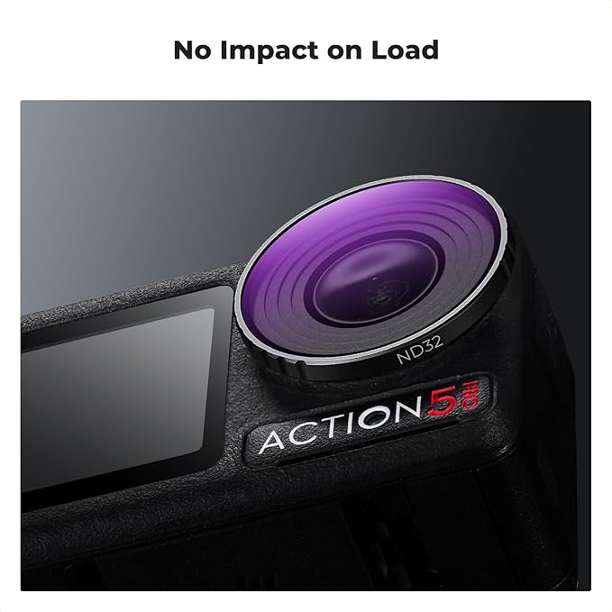 K&F CONCEPT ND PL Filter Kit Compatible with DJI Osmo Action 5 Pro/Osmo Action 4, 4Pack CPL ND8 ND16 ND32 Screw On Polarizing Neutral Density Filter, HD Optical Glass/Multi-Coated/Metal Frame