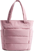 BAGSMART Tote Bag for Women, Lightweight Puffy Tote Bag with Compartments Shoulder Bag Handbag for Travel, Work, Gym | Lightweight, Puffy, Quilted, for Travel, Work