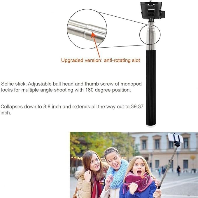 Camera Selfie Stick Floating Handle Grip Compatible with Gopro Hero 13 12 11 10 9 AKASO EK7000 Brave 7 LE Brave 4, DJI Osmo Action 5 pro, Osmo Action 4, ODDV, Apexcam, Pro Xtreme Action Camera