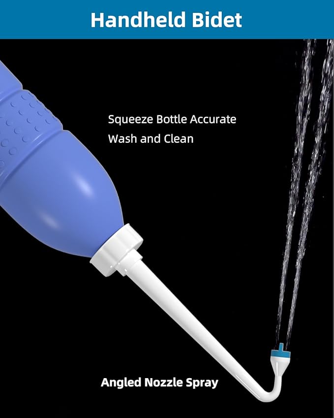 Hibbent 2 Pack 620ml Portable Bidet Sprayer for Women or Men, Handheld Travel Bidet for Personal Hygiene, Jet Spray Bottle for Toilet & Bathroom, Peri Bottle for Postpartum Care, Travel Bag, Purple