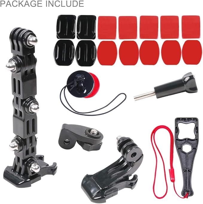 SUREWO Motorcycle Helmet Chin Mount Kits Compatible with GoPro Hero 13 12 11 10 9 8 7 6 5 Black,DJI Osmo Action 5 pro/4/3/2/AKASO/Campark/YI Action Camera,Insta360 Camera and More