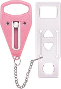 Portable Door Lock Extra Security Essential Safety & Privacy Travel Lockdown, Prevent Entry Stopper, Protect Family While Traveling Home Bedroom Hotel Apartment College (1 Pink)