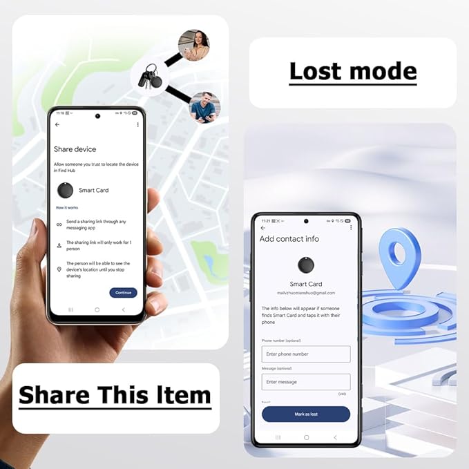 Bluetooth Tracker for Android, Works with Google Find My Device App, IP67 Waterproof, Replaceable Battery, Tracker Tag for Keys, Backpack, Suitcases, Travel and Commute（Black, 1Pack