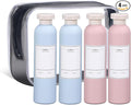 ASEVAT 8.8 oz Plastic Travel Refillable Shampoo Bottles, Empty Squeeze Bottles with Flip Cap, Travel Containers for Shampoo and Conditioner (4 Pcs)