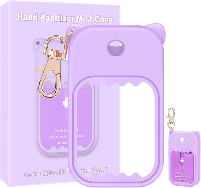 Hand Sanitizer Spray Case for Touchland Silicone Touchland Case Keychain Cute Hand Sanitizer Holder Keychain Compatible with Touch land Power Mist Gentle/Glow Mist
