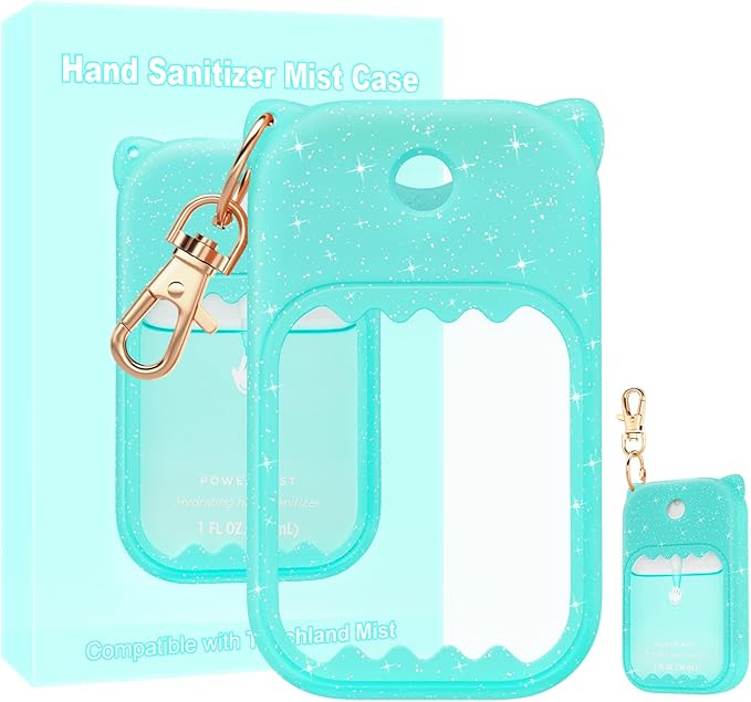 Hand Sanitizer Spray Case for Touchland Silicone Touchland Case Keychain Cute Hand Sanitizer Holder Keychain Compatible with Touch land Power Mist Gentle/Glow Mist
