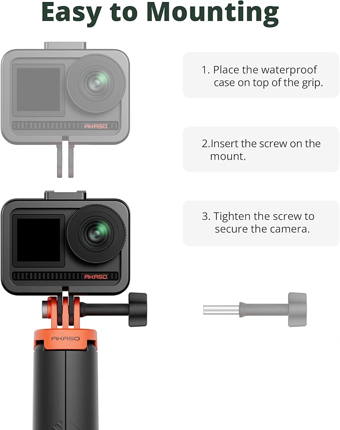 AKASO Floating Selfie Stick Tripod for Gopro Hero 13/12/11/10/ 9/Max/DJI Osmo Action/AKASO EK7000/Brave 4/Brave 7 LE/Brave 7 Action Camera Handle Mount Accessories