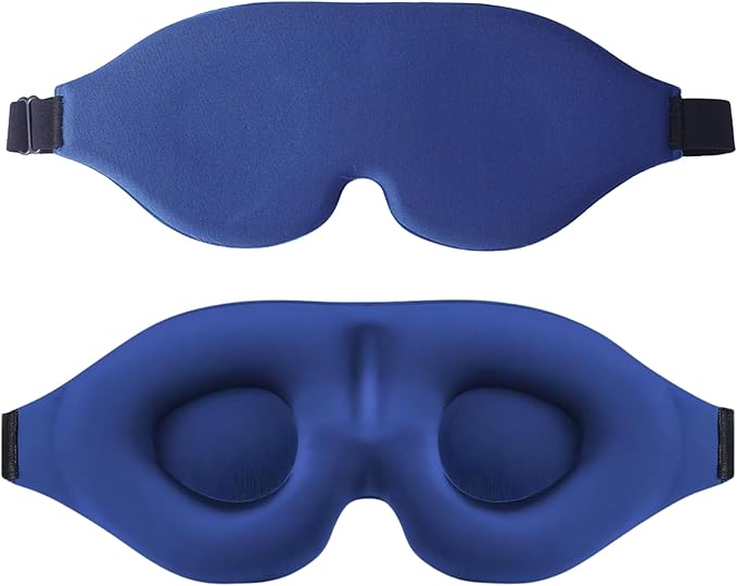Sleep Mask for Women Men Comfortable Blockout Soft 3D Padded Eye Mask for Sleeping Side Sleeper Friendly Royal Blue