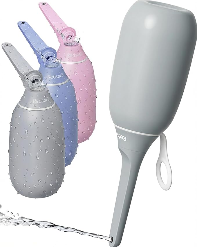 High Pressure Portable Bidet for Travel,Foldable Flip-Top Peri Bottle with Hook Ring,Handheld Bidet Sprayer for Personal Hygiene,BPA-Free,400ML Personal Toilet for Women Men Baby Cleaning(Gray)