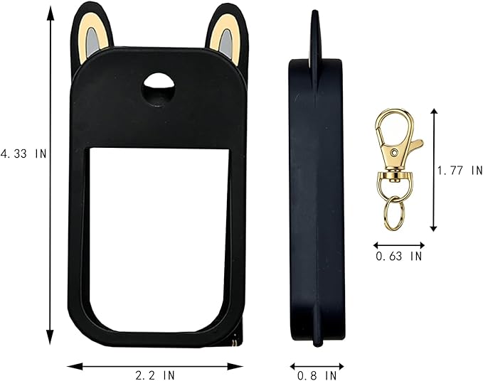 Silicone Case Compatible with Hand Sanitizer Spray, Protective Case with Keychain for Power Mist (Fit for 1 FL OZ), Hand Sanitizer Spray Accessory