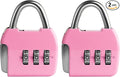 Small Combo Lock, 3 Digit Padlock Combination, Travel Luggage Locks, Portable Small Locker Lock with Code for Suitcase, Bag, Tool Box, Backpack Zipper, Diary (Pink+Pink, 2-Pack)