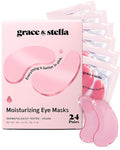 grace & stella Award Winning Under Eye Mask - Mothers Day Gifts for Women - Reduce Dark Circles, Puffy Eyes, Wrinkles, Under Eye Patches - Bachelorette Gifts for Bride - Vegan (24 Pairs, Pink)