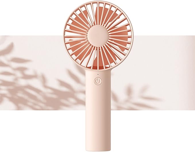 JISULIFE Handheld Mini Fan, Portable and Small with 3 Speeds, USB Rechargeable Battery Operate for Outdoor, Indoor, Makeup, Commute, Office, Travel, Concerts, Gifts for Women Men- Pink