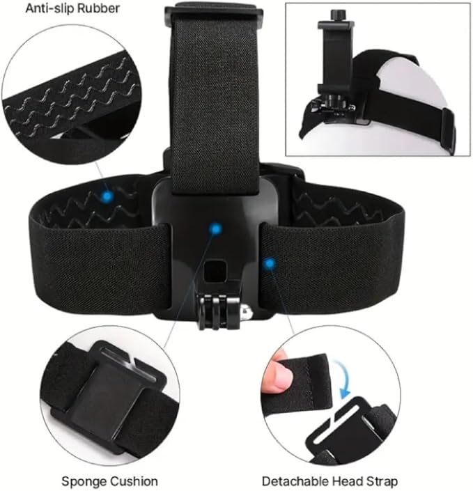 7Pcs Camera Mobile Phone Accessories Kit,Phone Chest Mount Harness for All iPhones,Stable Secure Hands Free for Filming Video Tools,POV/VLOG, Fishing,Biking Body Camera Mount for All GoPro