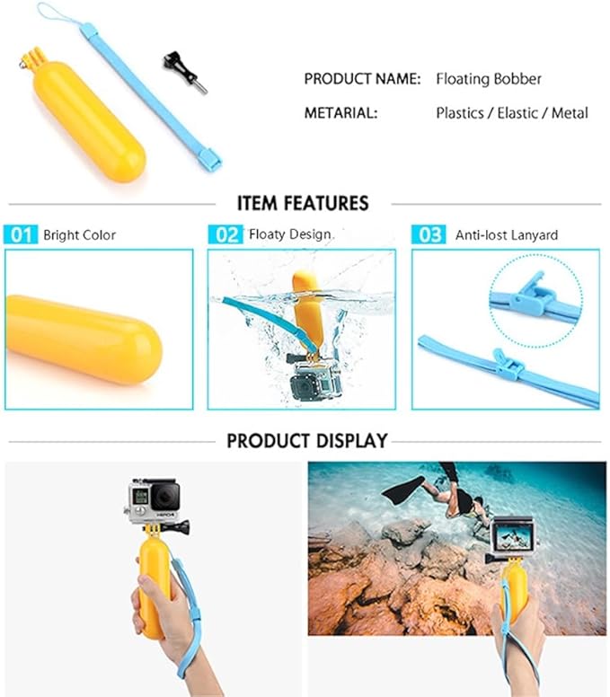 Reflex Camera 59-in-1 Action Camera Accessories Kit Compatible with GoPro Hero 13, 9-12, DJI Osmo Action 2, 3, 4, Pro 5, Insta360 Ace Pro/Ace Pro 2 Akaso and Other Sports Cameras & Durable Case