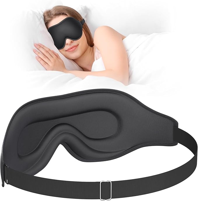 Sleep Mask, EVA BELLE Eye Mask for Sleeping, Light Blocking Sleeping Mask, Soft Breathable Sleep Masks for Women Men, Smooth Sleep Eye Mask Eye Cover, Soft Eye Shade Cover 3D Memory Foam, Adjustable