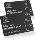 RFID Blocking Card with Advanced Signal Blocking Technology - Contactless Card Protector with Build-In Chip for NFC Blocking- Slim Design Fits Simply into Your Wallets & Purses - 2 PACK