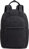 LOVEVOOK Laptop Backpack for Women, College Travel Backpack Puffer Womens Backpack for 15.6 Inch Laptop, Computer Water-Resistant Quilted Casual Daypack, Black
