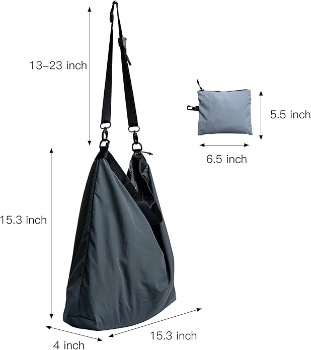 Lightweight Foldable Nylon Crossbody Bag,Compact Polyester Packable Tote,Collapsible Handbag for Travel,Gym,Shopping