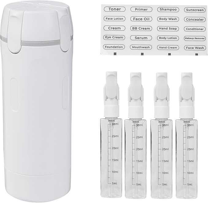 4 in 1 Travel Dispenser,Travel Bottles for Toiletries,Travel Dispenser Bottle,Refillable,Suitable for Storing Shampoo, Shower Gel,Suitable for Vacation Camping and Gym. (Green)