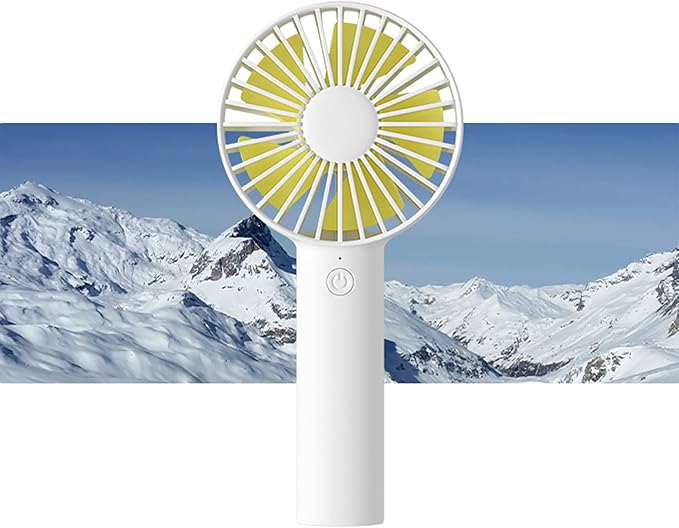 JISULIFE Handheld Mini Fan, Portable and Small with 3 Speeds, USB Rechargeable Battery Operate for Outdoor, Indoor, Makeup, Commute, Office, Travel, Concerts, Gifts for Women Men- White