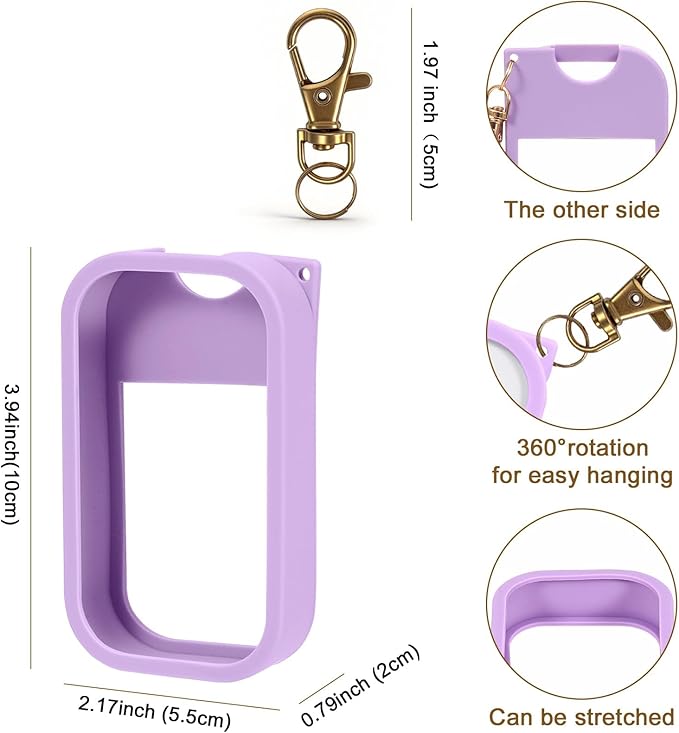 5 Pack Hand Sanitizer Spray Case with Keychain Compatible with Touch-land, Silicone Hand Sanitizer Case Holder for Touch-land Mist Case 1FL OZ