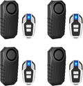 USUPERINK Motorbike Anti-Theft Alarm with Remote Control, Bike Alarm, Motorcycle Alarm, Bicycle Alarms with Remote, Bike Accessories Bicycle Security IP65 Waterproof, 113dB Super Loud, 4Pack