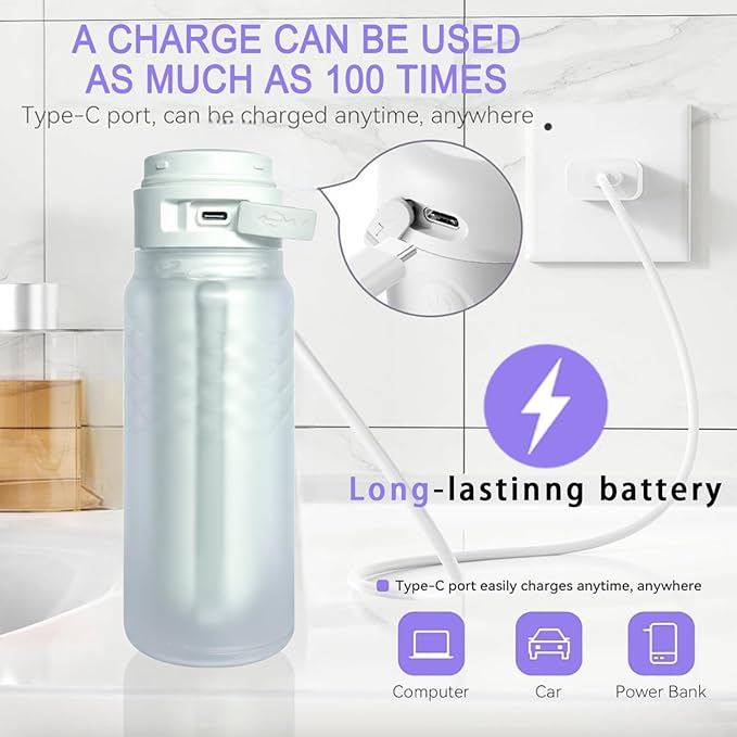 Portable Bidet for Travel & Toilet 320ml Rechargeable Handheld Bidet with 800mAh Battery IPX7 Waterproof Personal Hygiene Cleaning Postpartum Care for Women Baby Elderly Camping