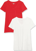 Amazon Essentials Women's Regular-Fit Short-Sleeve T-Shirt (Crewneck and V-Neck Options), Multipacks