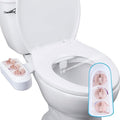 Hibbent Bidet Attachment for Toilet with Self Cleaning Dual Nozzle, Hot and Cold Water Spray Non-Electric Mechanical Toilet Seat Bidet for Rear or Female Washing Sanitizing, Rose Gold