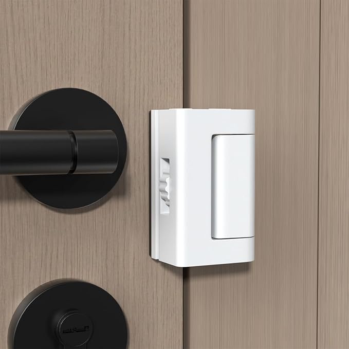 INIRET White Adjustable Heavy Duty Zinc Alloy Portable Door Lock,Security Device for Enhanced Safety,for Home,Hotels,Travel,Apartments Prevents Unauthorized Entry,No Drill