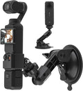 BRDRC Pocket 3 4 Suction Cup Mount, for Xtra Muse Car Windshield Window Dash Holder Kit with Expansion Adapter for Insta360 X4 X5 Go 3S for GoPro Max Hero Pocket 3 4 Action 6 5 Pro Nano Accessories