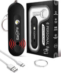 Personal Safety Alarm for Women - Waterproof Rechargeable Security Alarm - 140dB Extra Loud Siren with SOS Strobe Light - Self Defense Keychain for Women Girls Teens Seniors(Black)