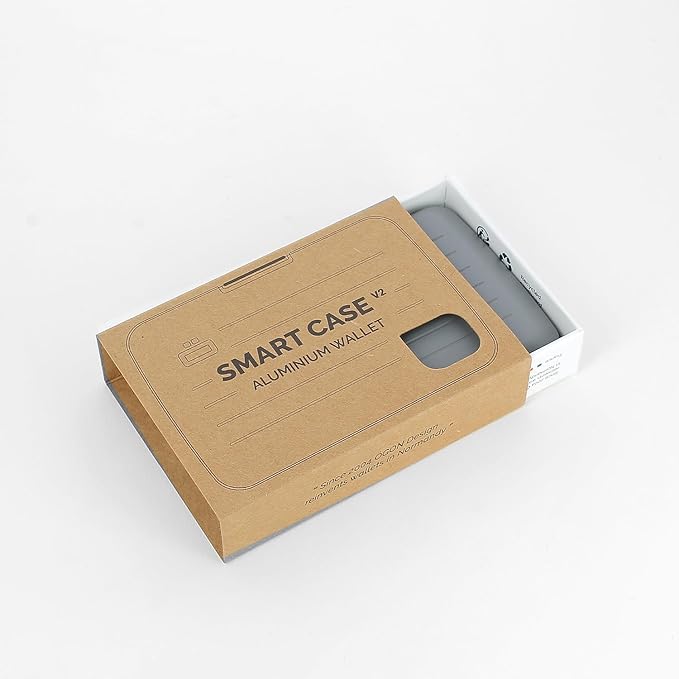 ÖGON -DESIGNS- Aluminum card holder with metal lock, RFID protection against fraud and demagnetization, compact wallet, Smart Case OSLO model