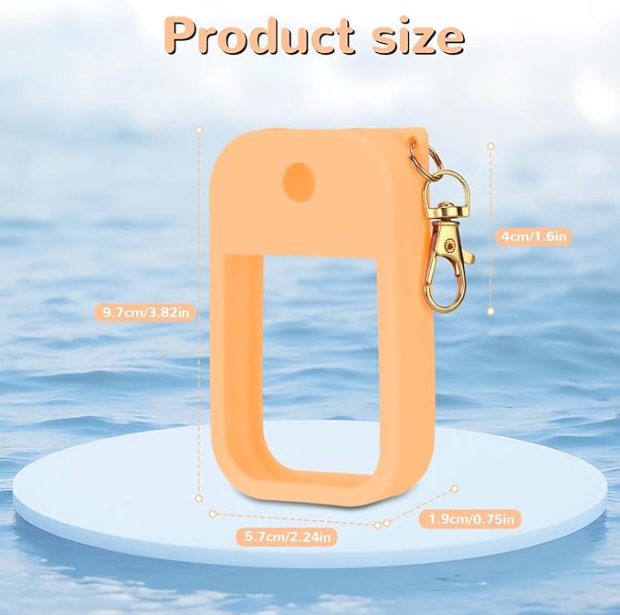Hand Sanitizer Spray Case Compatible with Touchland Power Mist 1 oz – Silicone Case with Keychain for Touch Land Mist 1 fl oz（30 ml）, Hand Sanitizer Accessory for 1 fl oz (Orange, 1 Pack)