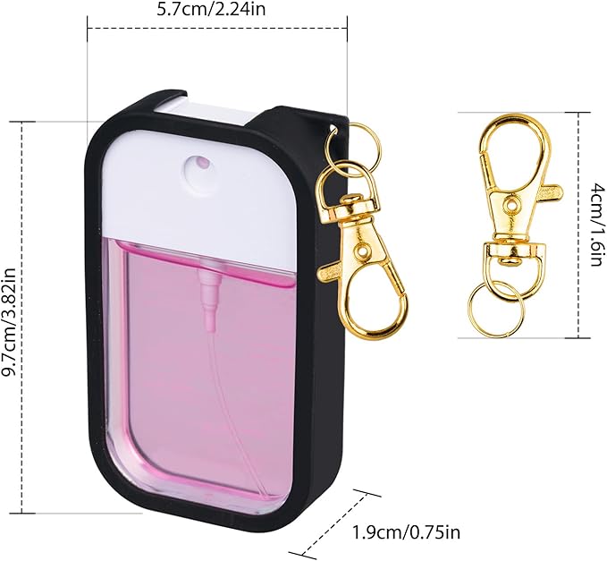 TERPINK Silicone Case Compatible with Touchland Hand Sanitizer Spray, Protective Case with Keychain for Power Mist and Glow Mist 1 fl oz, Hand Sanitizer Spray Accessory (Colourful 2, 3 Pack)