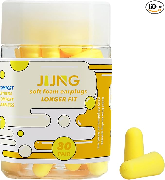 Soft Foam Earplugs, Longer Fit, 33db SNR, Set of 30 Pairs,Comfortable Ear Plugs for Sleeping, Snoring, Loud Noise and Travel