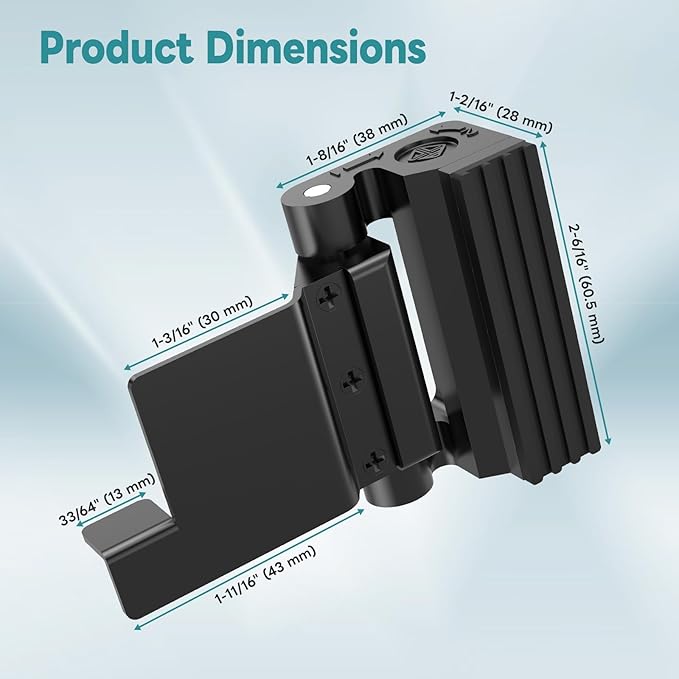 Upgraded Portable Security Door Reinforcement Lock - No Drilling Flip Lock Latch Prevents Unauthorized Entry Fits Inward-Opening Doors, Apartment, Hotel, Travel (Black-2 Pcs)