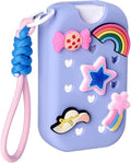 Silicone Mist Case Compatible with Touchland Crocs Hand Sanitizer Spray Bottle (Fit for 1.58 FL OZ/45 mL), with 5 Charms and Keyring Accessory(not for for 1 FL OZ/30 mL Ver) (Blue)