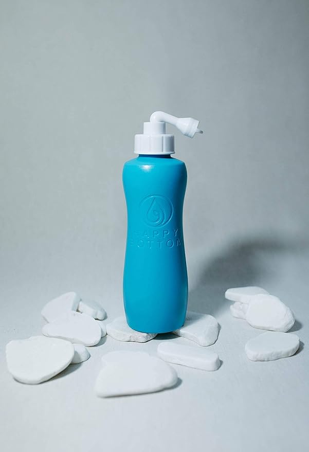 Happy Bottom Portable Bidet | Leak Free Handheld Travel Bidet and Peri Bottle with Angled Nozzle Sprayer | 400 ml Capacity | with Travel Bag